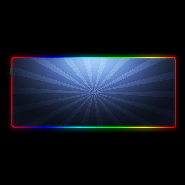 Central Blue Stripes Design RGB Mouse Pad