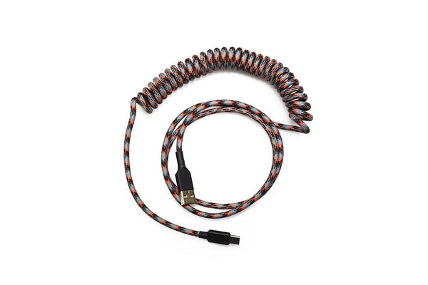 Nylon USB Type-C to USB A Coiled Cable for Mechanical Keyboards