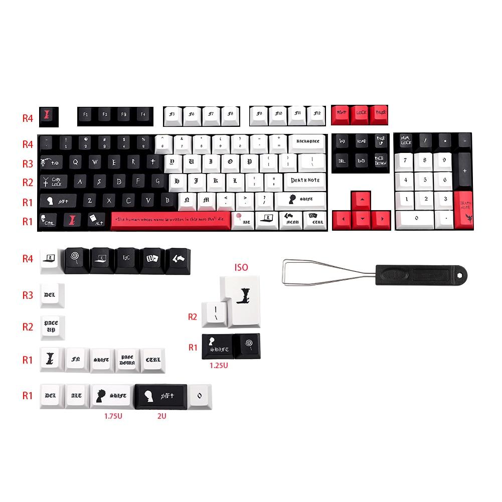 Death Note Design 126 Key PBT Keycaps Set for Cherry MX