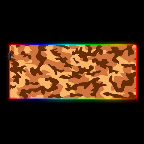 Desert Camouflage Design RGB Illuminated Mouse Pad