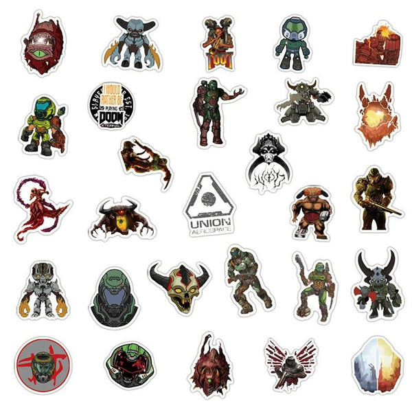Doom Game Stickers, Decals - 10/30/50 Piece