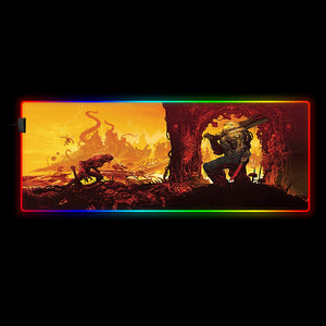 Doom Hell on Earth Design RGB Gamer Mousepad