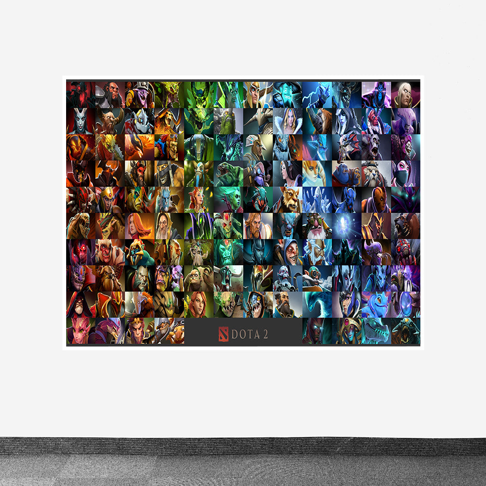 Dota 2 Heroes Design Printed on Canvas Fabric