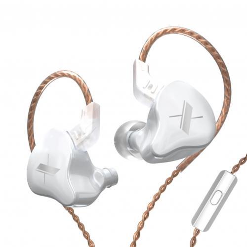 KZ EDX Wired Dynamic HiFi Heavy Bass In-Ear Headset - White Color With Microphone