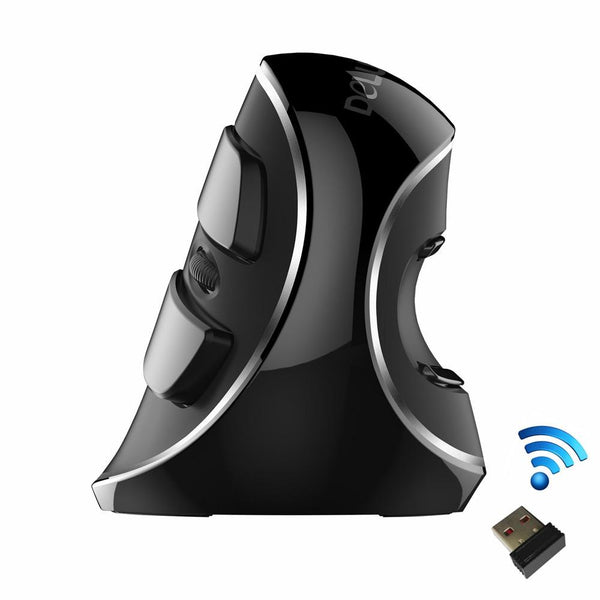 Delux RGB Wired/Wireless Ergonomics Vertical Mouse 6 Buttons, 4000 DPI - Wireless
