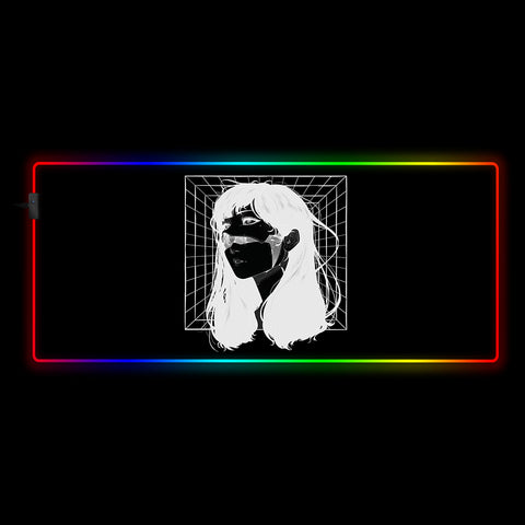 Face Cyberware Design RGB Backlit Gamer Mouse Pads