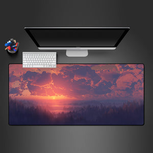 Foggy Sunset Design M-XXL Size Gaming Mouse Pad, Computer Desk Mat