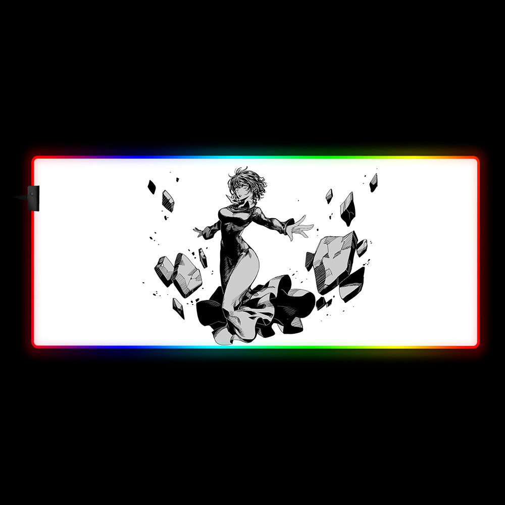 Fubuki Black & White Design Anime RGB Desk Mat 