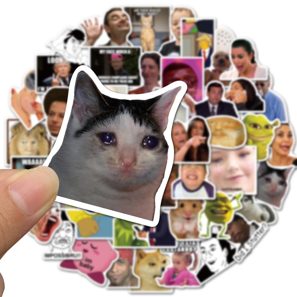 Funny Meme Adhesive Stickers, Decals - 10/50 Piece
