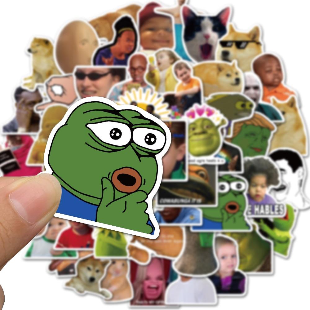 Funny Meme Adhesive Stickers, Decals - 10/50 Piece