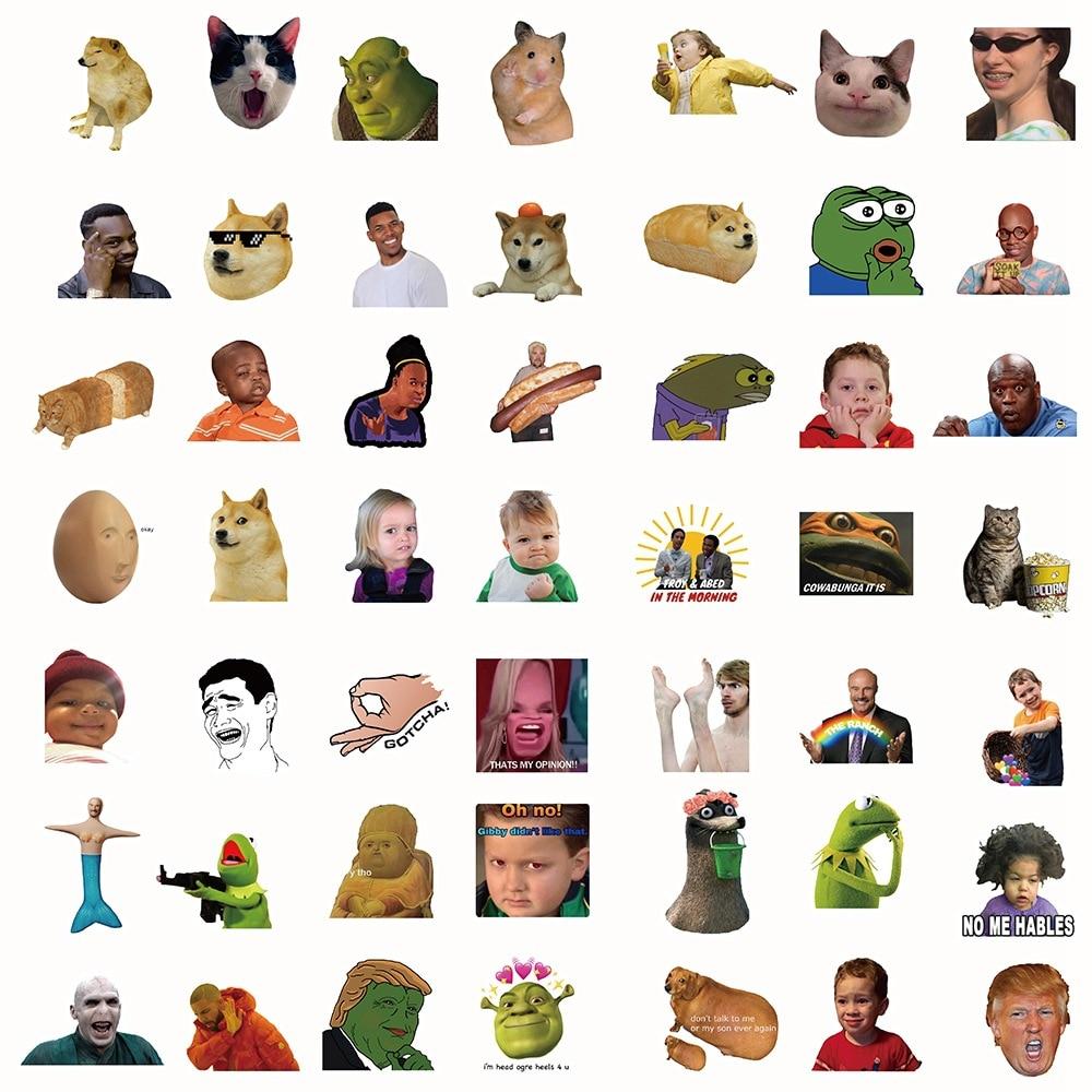 Funny Meme Adhesive Stickers, Decals - 10/50 Piece