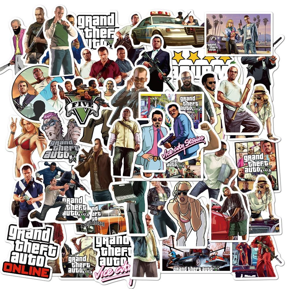 GTA Game Adhesive Stickers, Decals - 10/30/50 Piece