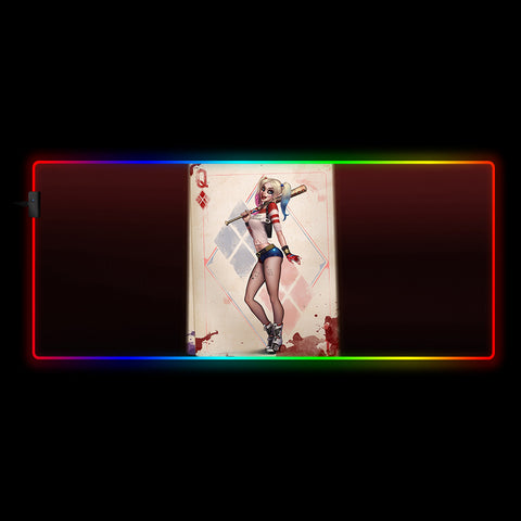 Harley Queen Card Design Gamer RGB Mouse Pad