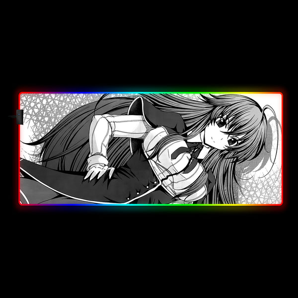 Rias Black & White Design RGB Mouse Pad