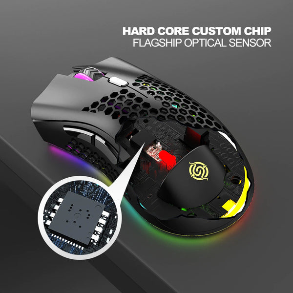 Honeycomb Shell Wireless Gaming Mouse Custom Optical Sensor