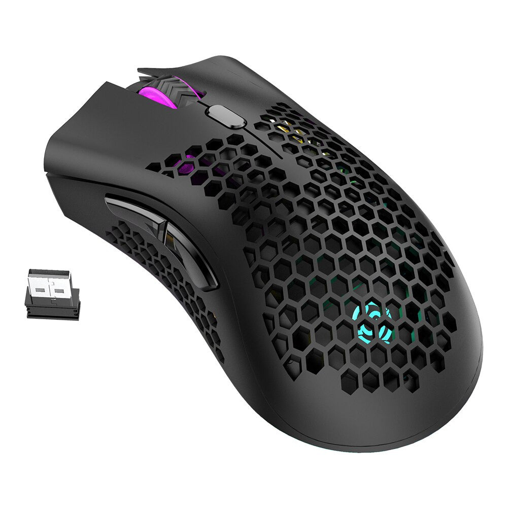 Honeycomb Shell Wireless Gaming Mouse Black Color