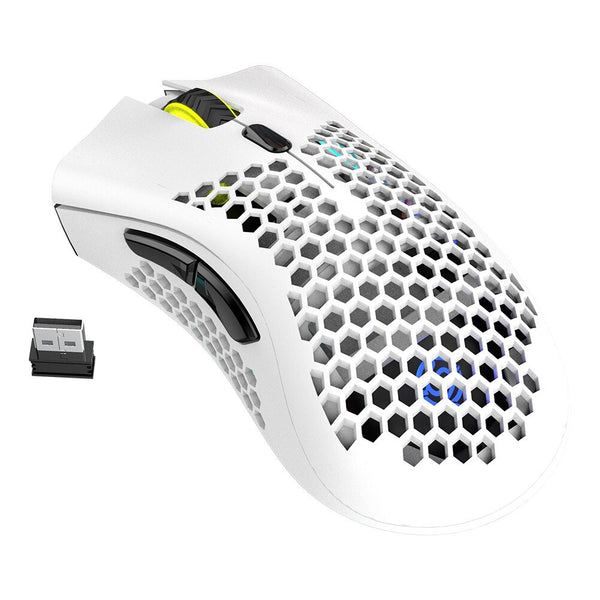 Honeycomb Shell Wireless Gaming Mouse White Color