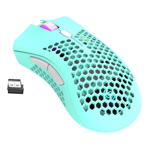 Honeycomb Shell Wireless Gaming Mouse Blue Color