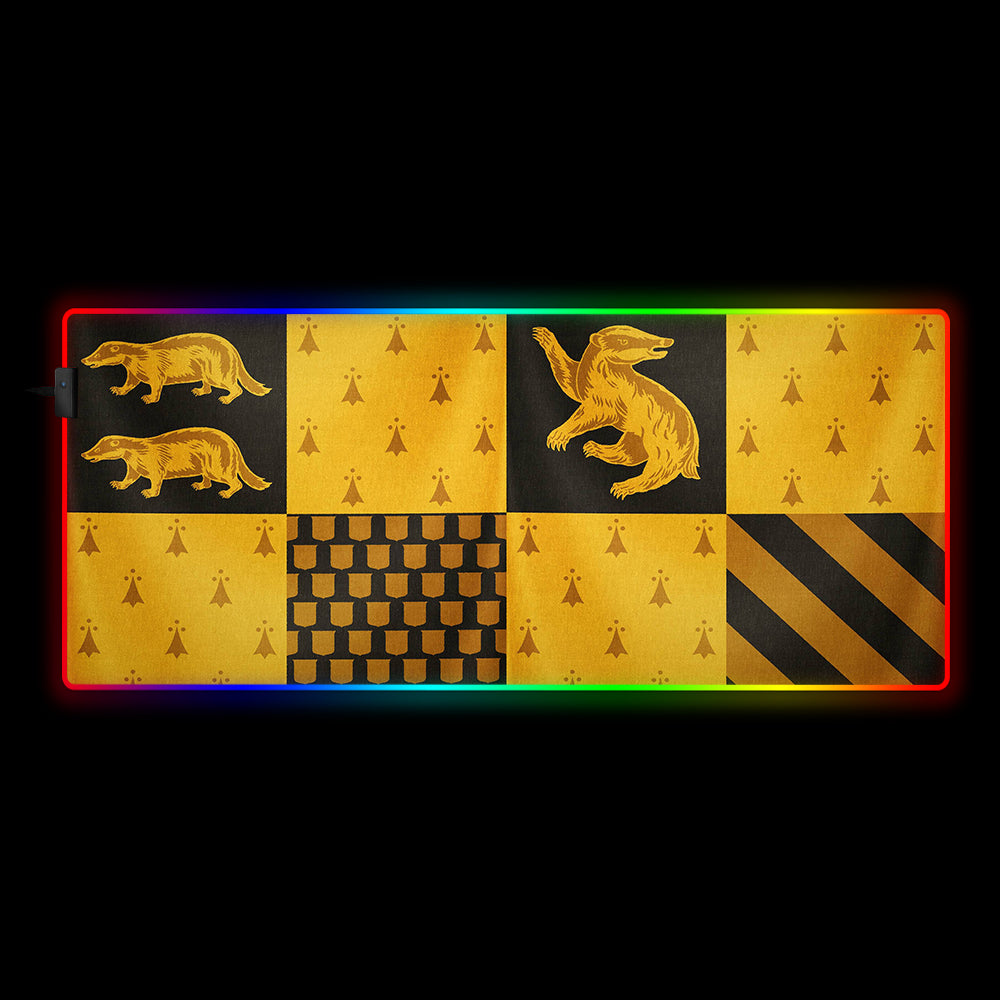 Hufflepuff Flag Design RGB Mouse Pad