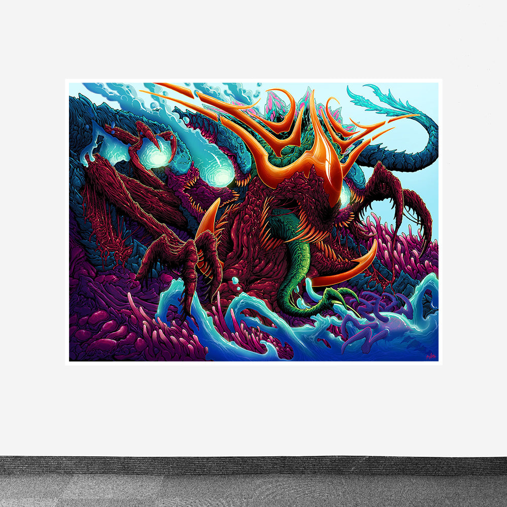 Hyperbeast 07 Design Printed on Canvas Fabric Without Frame