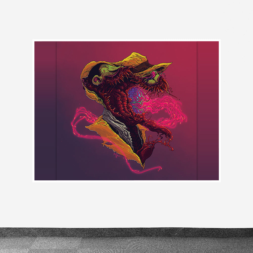 Hyperbeast 08 Design Printed on Canvas Fabric Without Frame