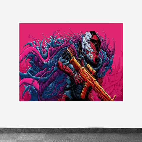 Hyperbeast Soldier Design Printed on Canvas Fabric