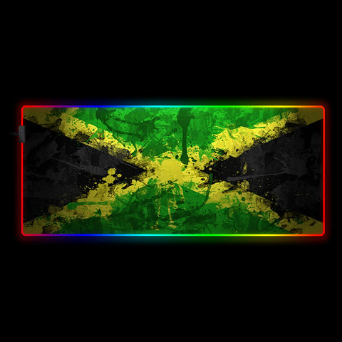 Jamaica Flag Splash Paint  Design RGB Desk Pad
