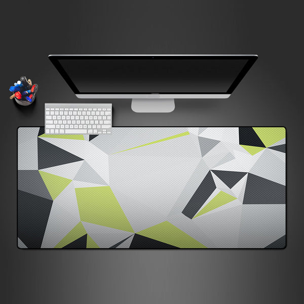Lime & Gray Pattern Design Gaming Mouse Pad