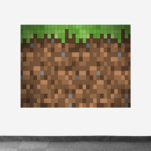 Minecraft Tile Design Printed on Canvas Fabric