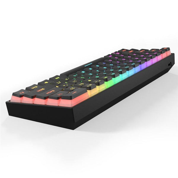 MK61 Gaming Keyboard RGB Backlit Hot Swappable Gateron Switches Type-C Wired