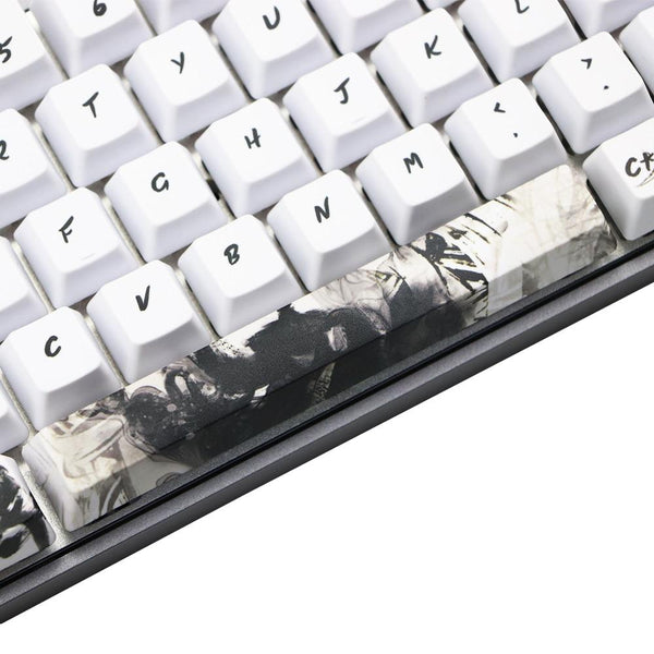 71 Keys Ninja Black & White Dye-subbed PBT Keycaps for Cherry MX