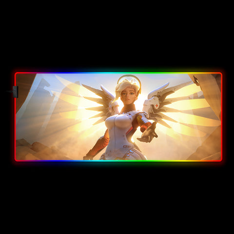 Mercy Support Design RGB Illuminated Gamer Mouse Pad
