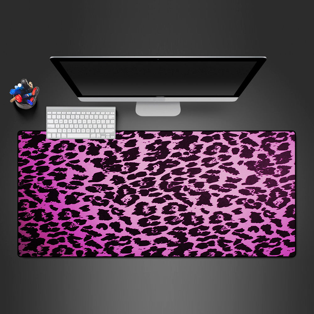 Pink Leopard Pattern Design Desk Mat