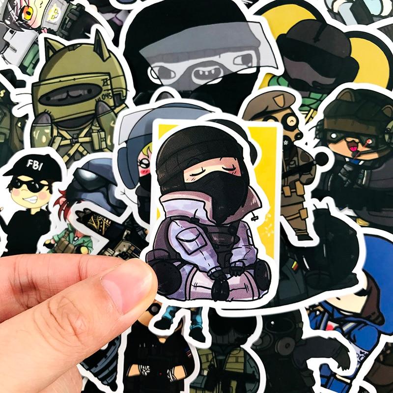 White R6 Sticker Rainbow Six Game Adhesive Stickers, Decals - 10/30/50 Piece