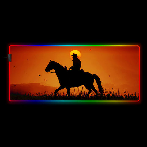 RDR2 Sunset Ride Design Gaming RGB Mouse Pad