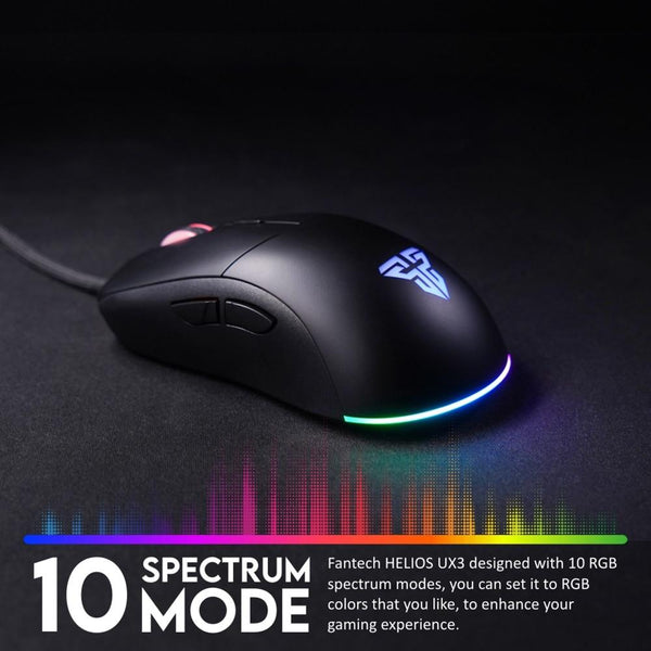 Fantech UX3 RGB Wired Gaming Mouse, Pixart 3389 Sensor, 16000DPI, 69g Light Weight