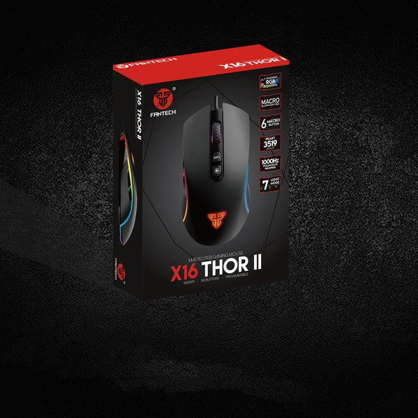 FANTECH Thor Wired RGB Gaming Mouse Pixart 3519 Sensor, 4200 DPI, 6 Button - Box