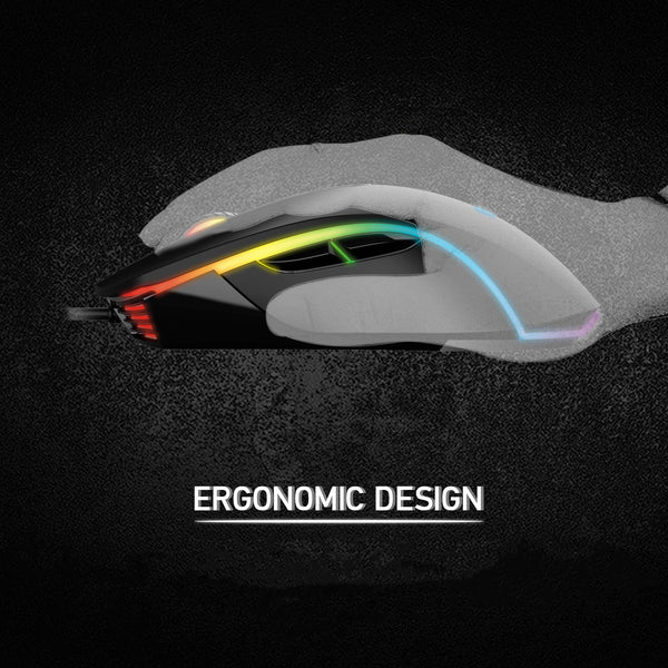 FANTECH Thor Wired RGB Gaming Mouse Pixart 3519 Sensor, 4200 DPI, 6 Button - Ergonomic Design