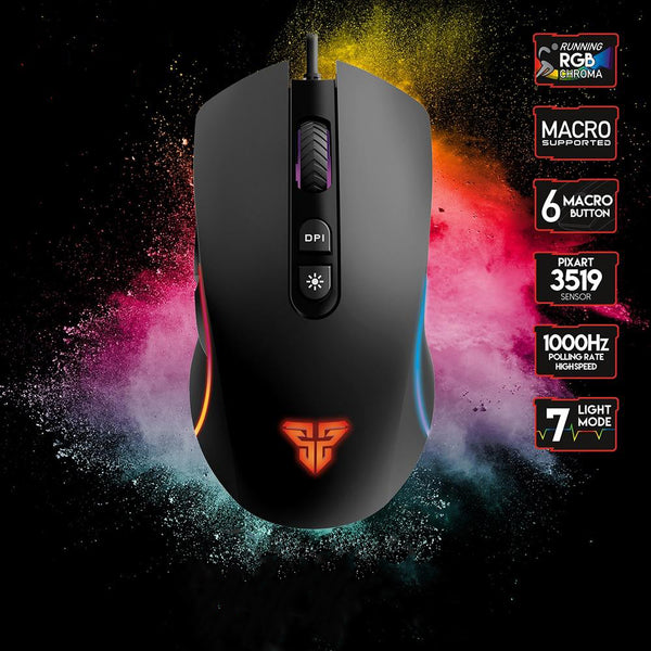 FANTECH Thor Wired RGB Gaming Mouse Pixart 3519 Sensor, 4200 DPI, 6 Button