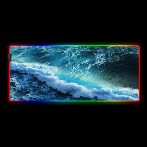 Sea Wave Design RGB Desk Pad