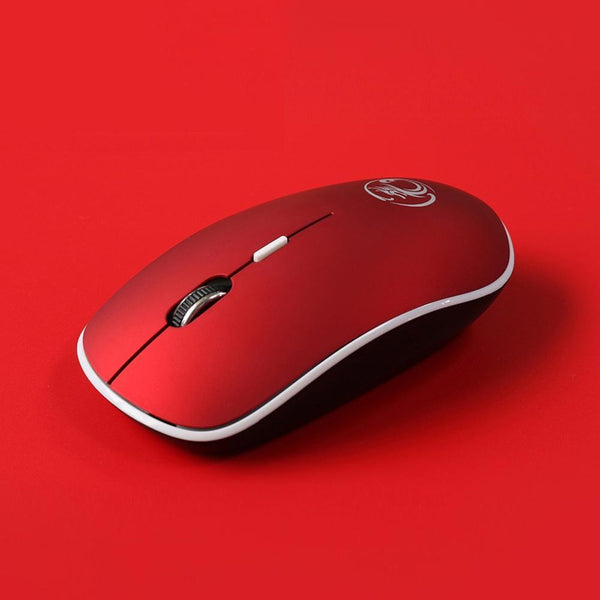 iMice Silent Click Wireless Office Mouse - Red Color