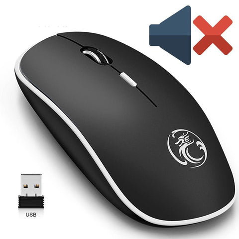 iMice Silent Click Wireless Office Mouse, Black/Red/Gray/Blue Color