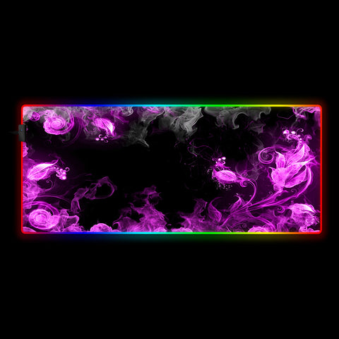 Smoke Flower Art Design RGB Gaming Mousepad