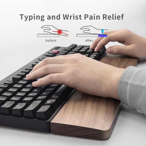 Walnut Colore Solid Wooden Keyboard Hard Wrist Rest