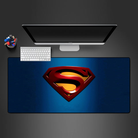Superman Cartoon Style Logo Design Large Size Gaming Mouse Pad