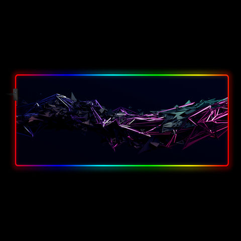 Triangle Shards Flow Design RGB Mouse Pad