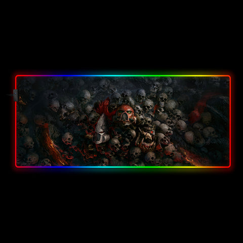 Warhammer Skulls Design RGB Gamer Mouse Pad