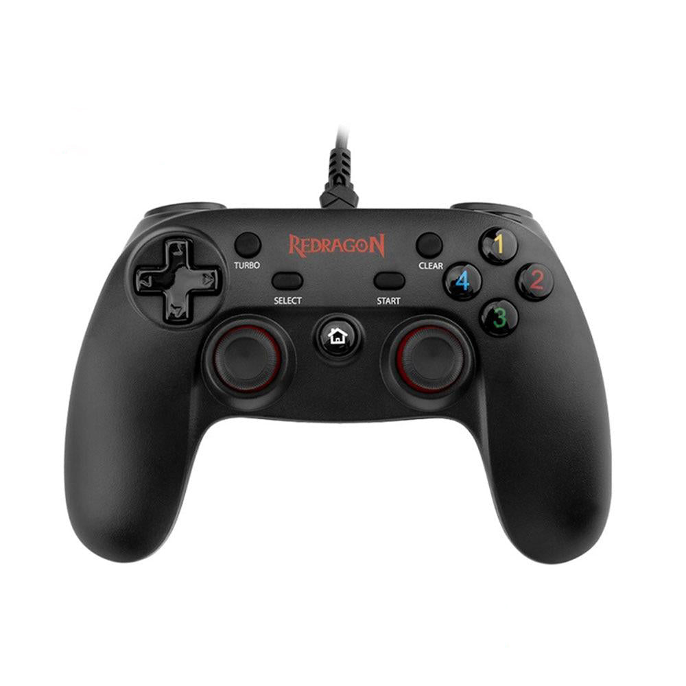 Saturn Wired Gamepad Controller Dual Vibration Joystick for Windows PC, PS3, Android