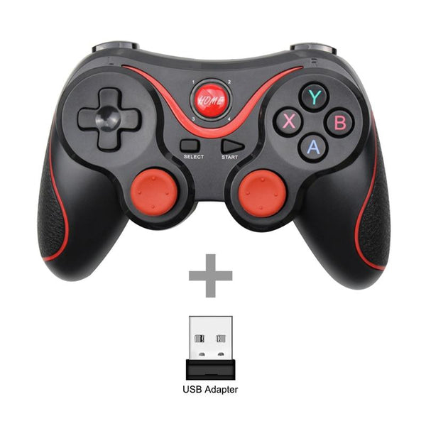 Wireless Bluetooth Gamepad Game Controller For Mobile Phone, Tablet, TV Box, PC - Black Color with USB Receiver