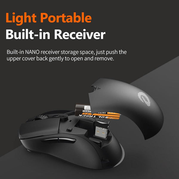 Dareu Wireless Optical Gaming Mouse PMW3335 Sensor,16000 DPI, 85g, 6 Buttons - Battery Operated